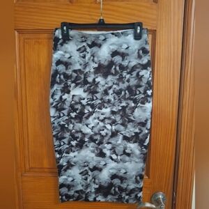 Black and White Floral Skirt
